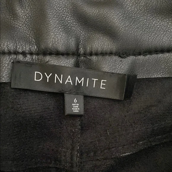 NWOT Dynamite Justina Straight Leg Black Faux Leather Pants - Picture 9 of 13
